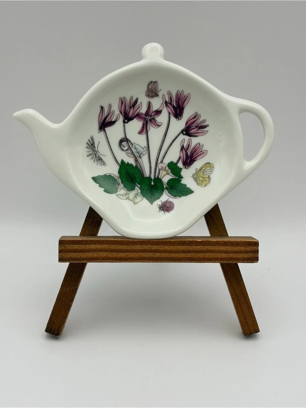 Portmeirion Botanic Garden Cyclamen Tea Bag Caddy/Holder or Spoon Rest